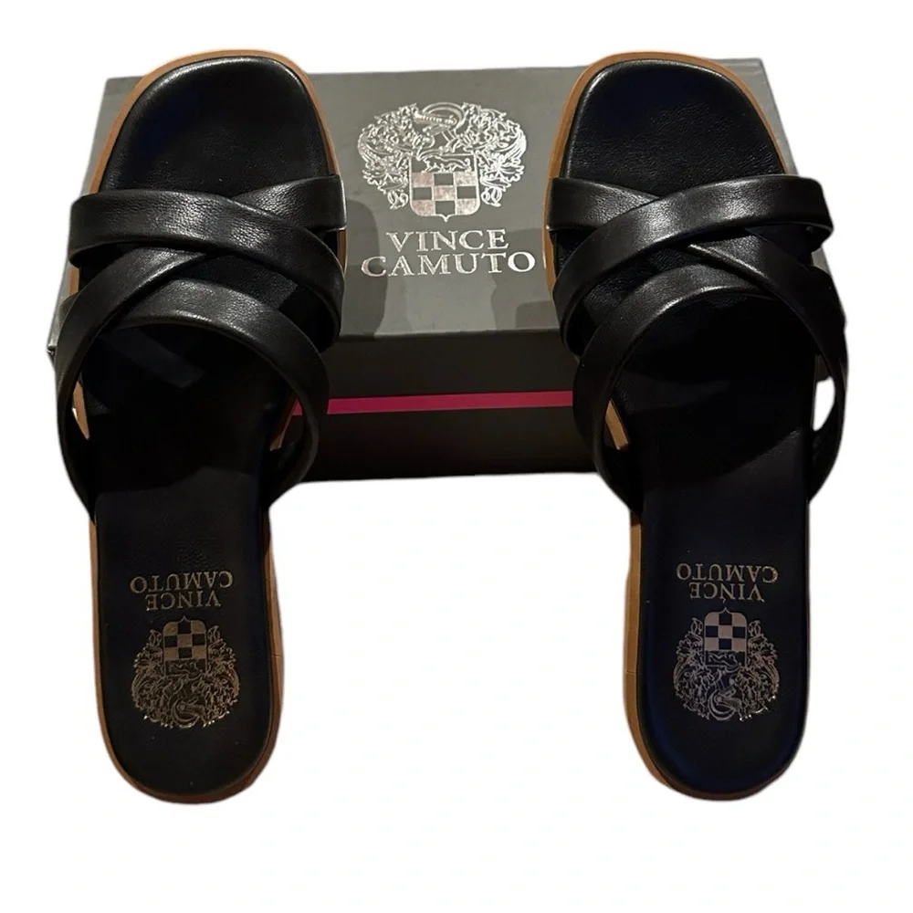 Vince Camuto | Women’s Black Olya Slide Sandals | Size 9 | NIB - Picture 2 of 7